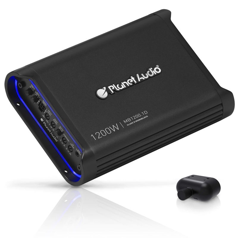 Planet Audio MB1200.1D Mini Bang Series Class D Car Amplifier - 1200 High Output, Low/High Level Inputs, Low/High Pass Crossover, Bass for Subwoofer - Image 1
